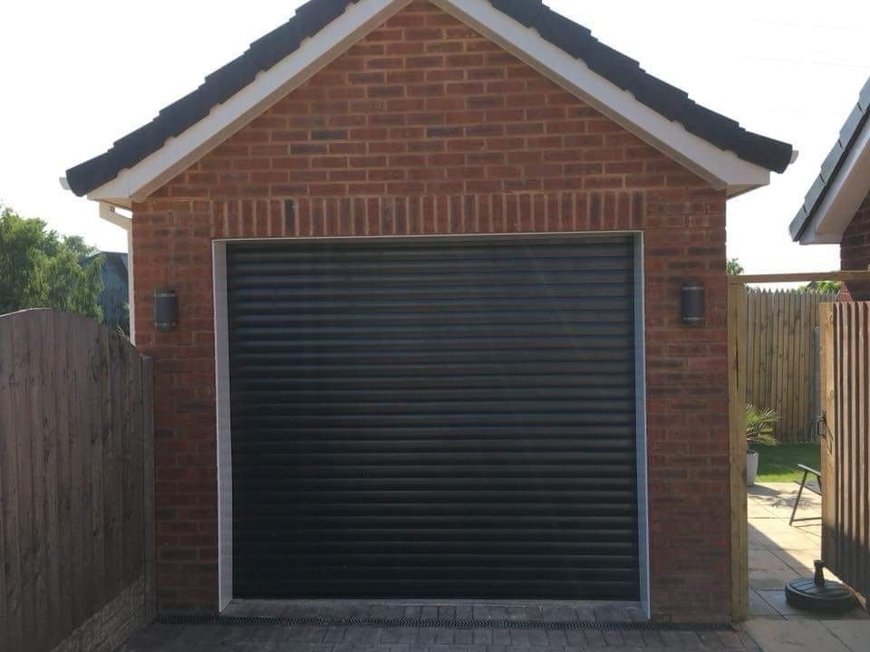 Black garage roller shutter