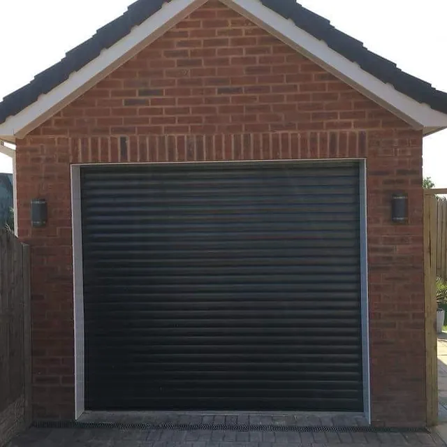 Black garage roller shutter