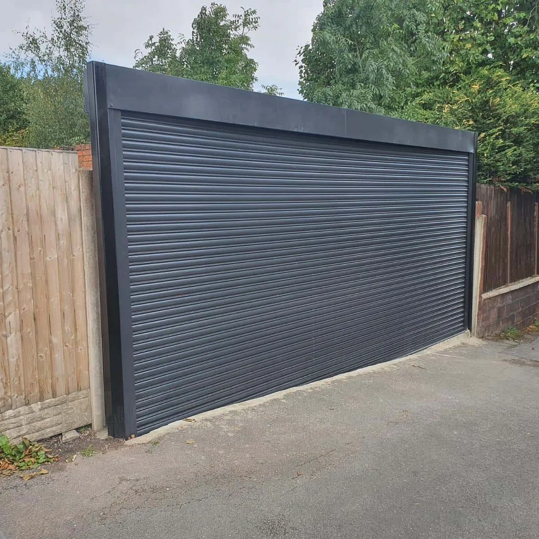 Black, electric roller shutter