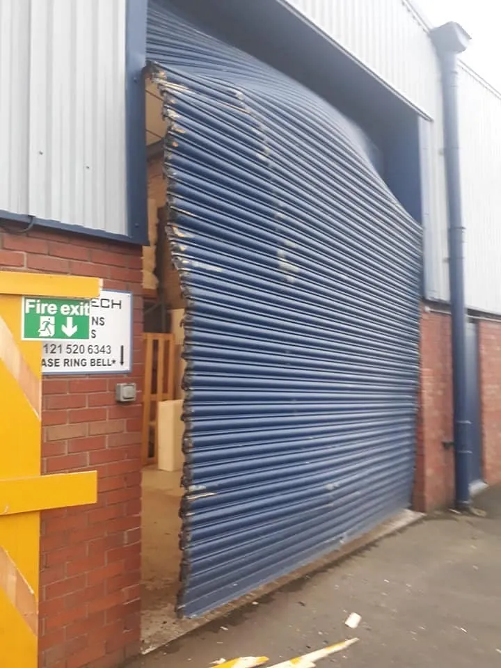 24hr call out break in. Drove through shutter.