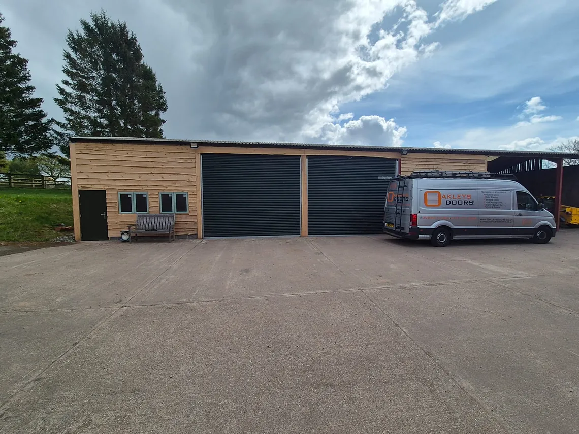 insulated roller shutter, juniper in colour in Worcester area 