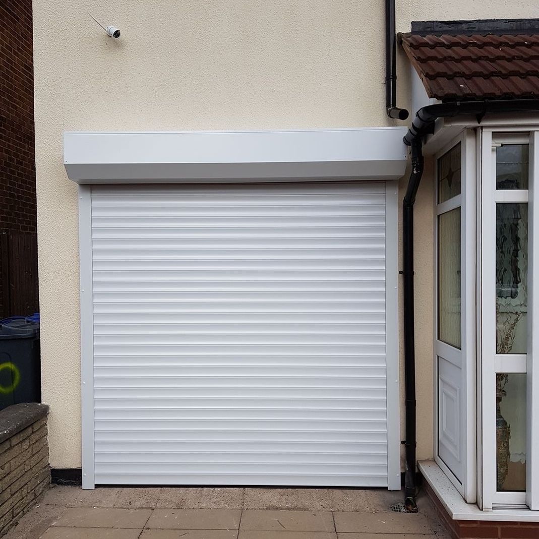 White garage door