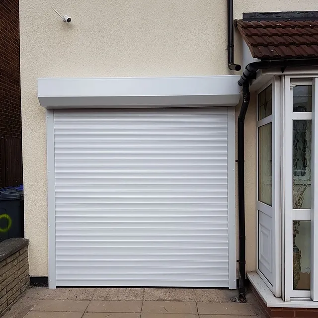 White garage door