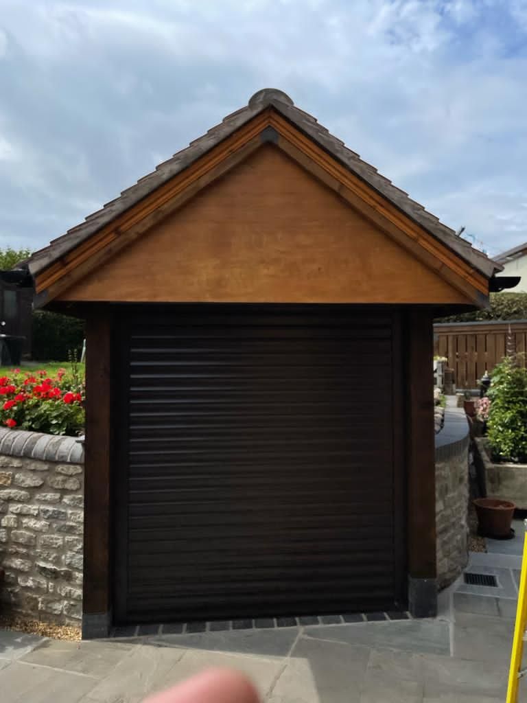Recent roller shutters over a BBQ at a residential home