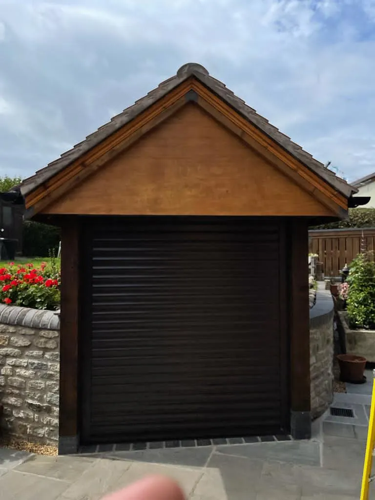 Recent roller shutters over a BBQ at a residential home
