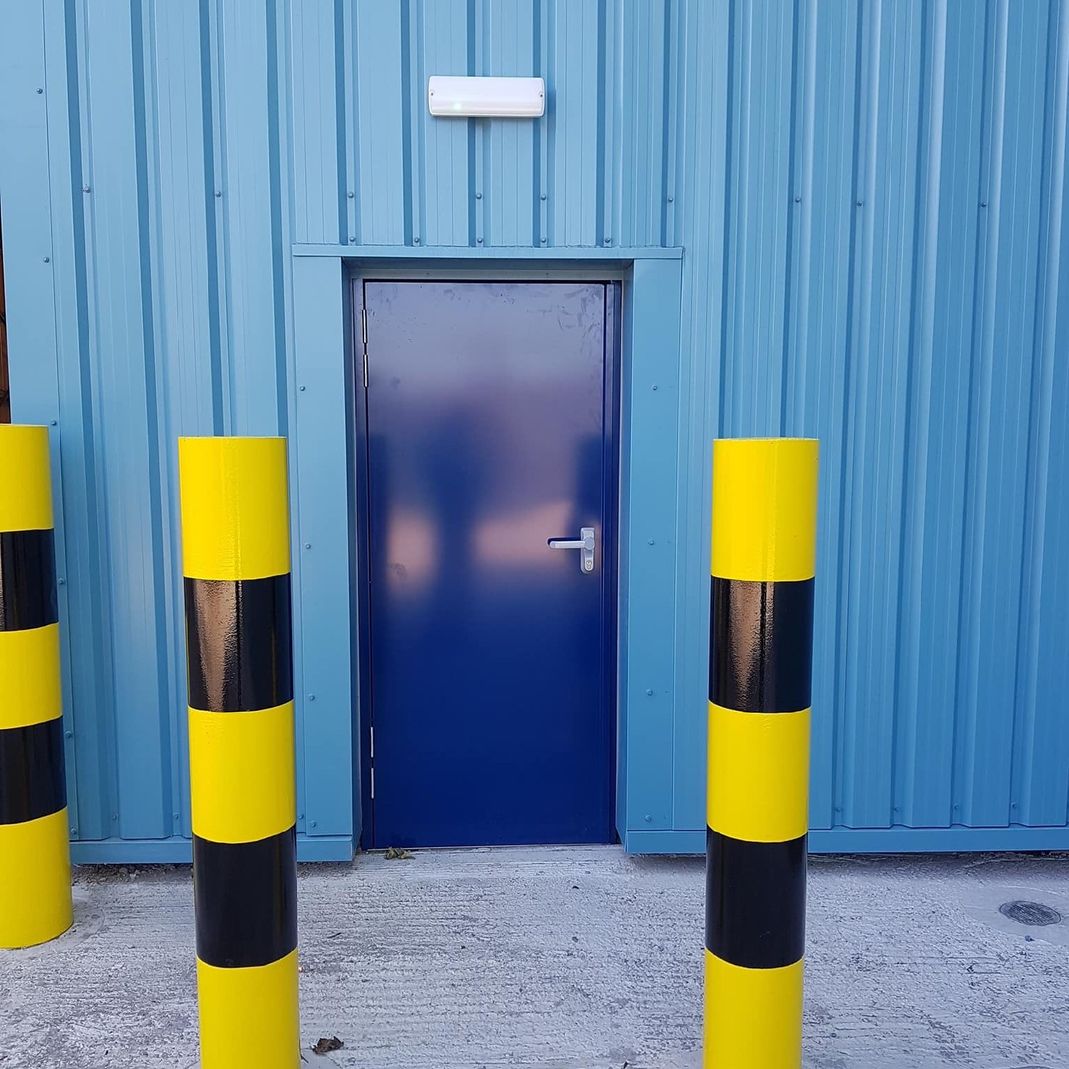 Blue security door